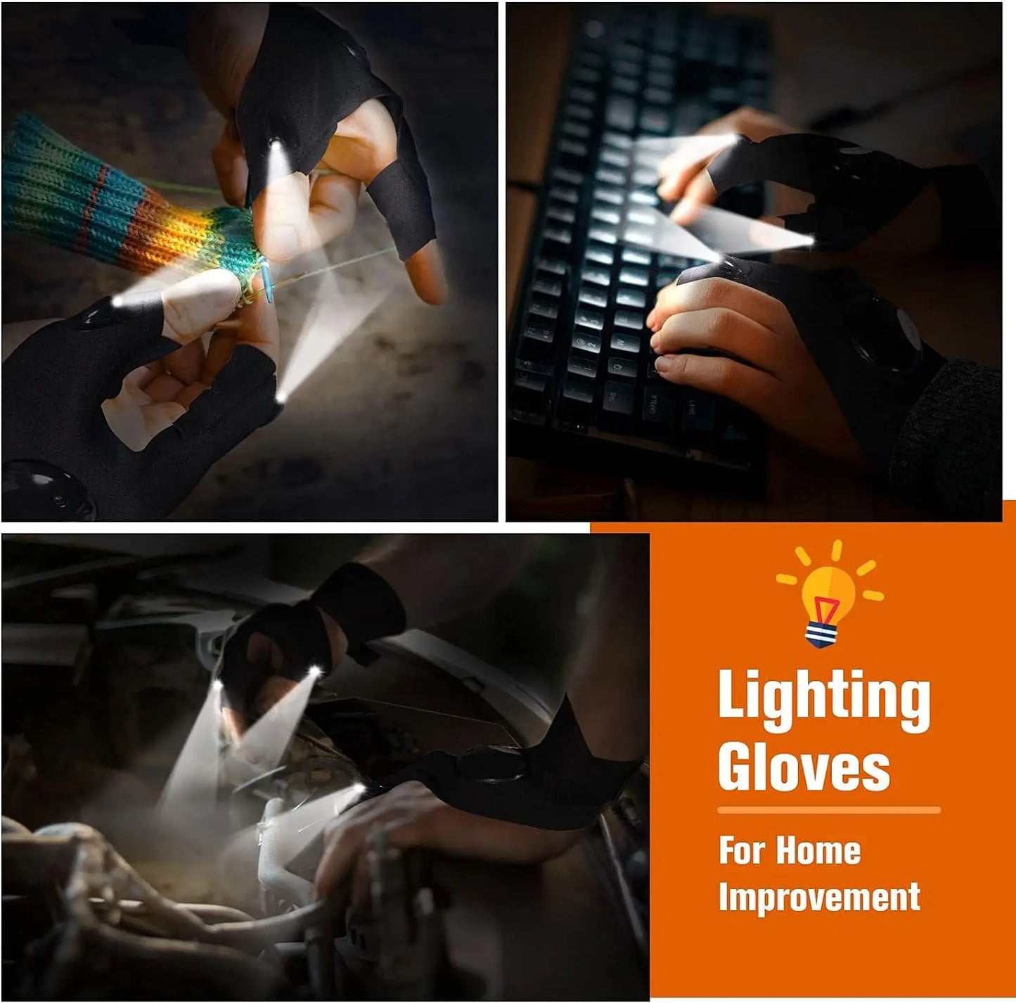 LED Half-Finger Glove