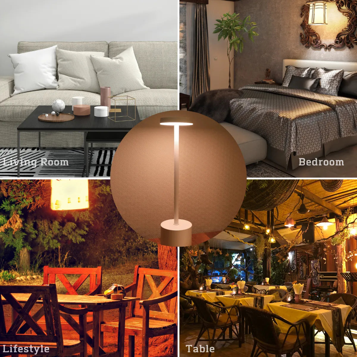 Rechargeable Touch LED Table Lamp – 3-Color Metal Bedside Light