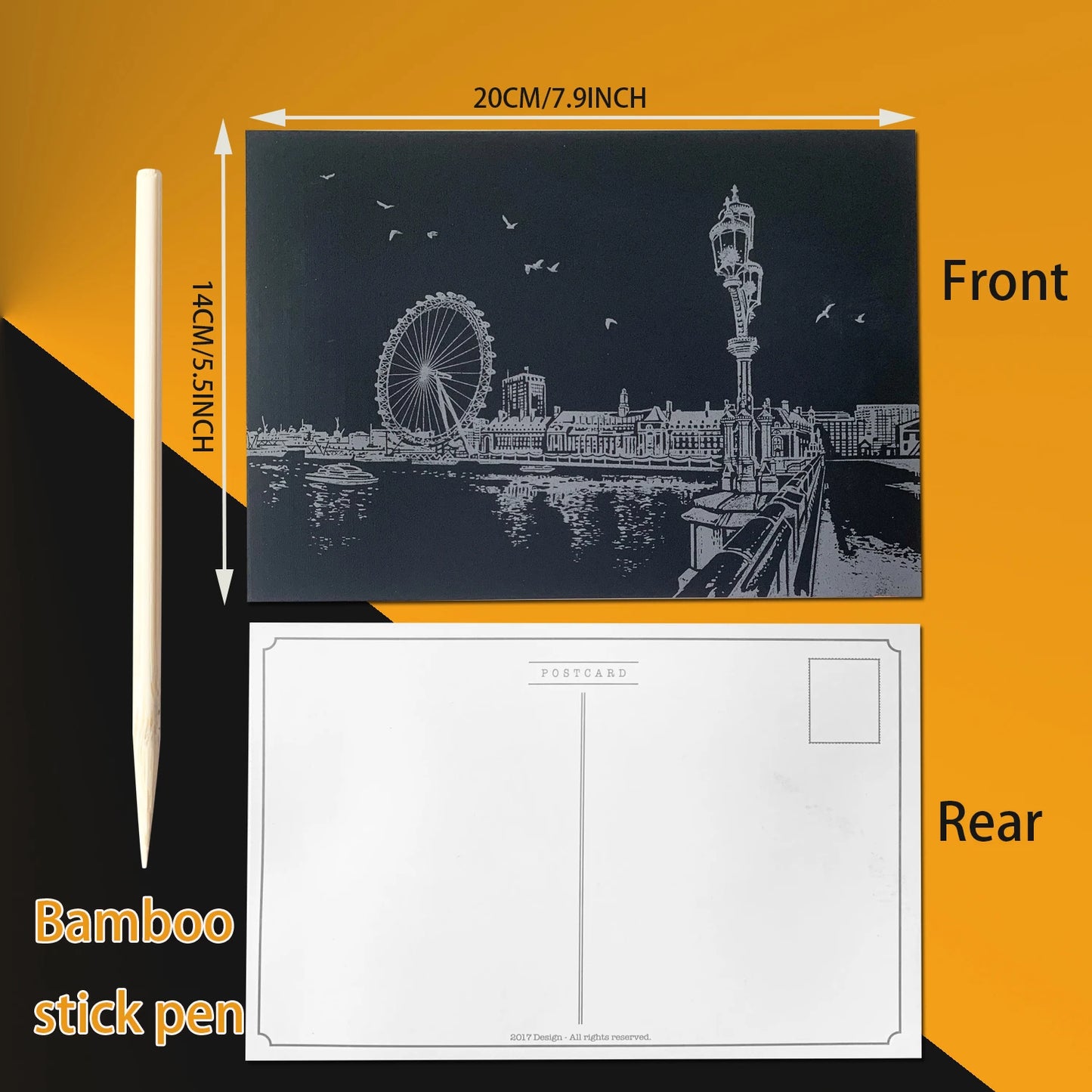 4 Piece - Scratch & Colour Artwork
