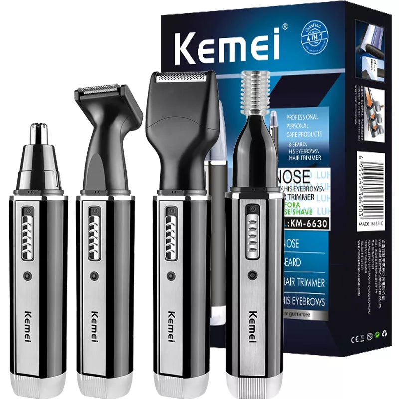 4-in-1 Rechargeable Grooming Kit for Men – Beard, Nose, Ear, and Eyebrow Trimmer