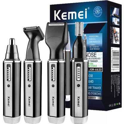 4-in-1 Rechargeable Grooming Kit for Men – Beard, Nose, Ear, and Eyebrow Trimmer