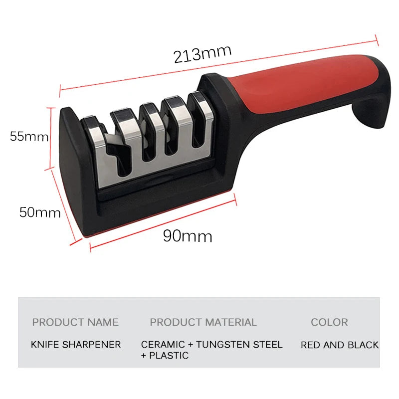 Hand-Held Multi-Functional 3/4-Segment Knife Sharpener