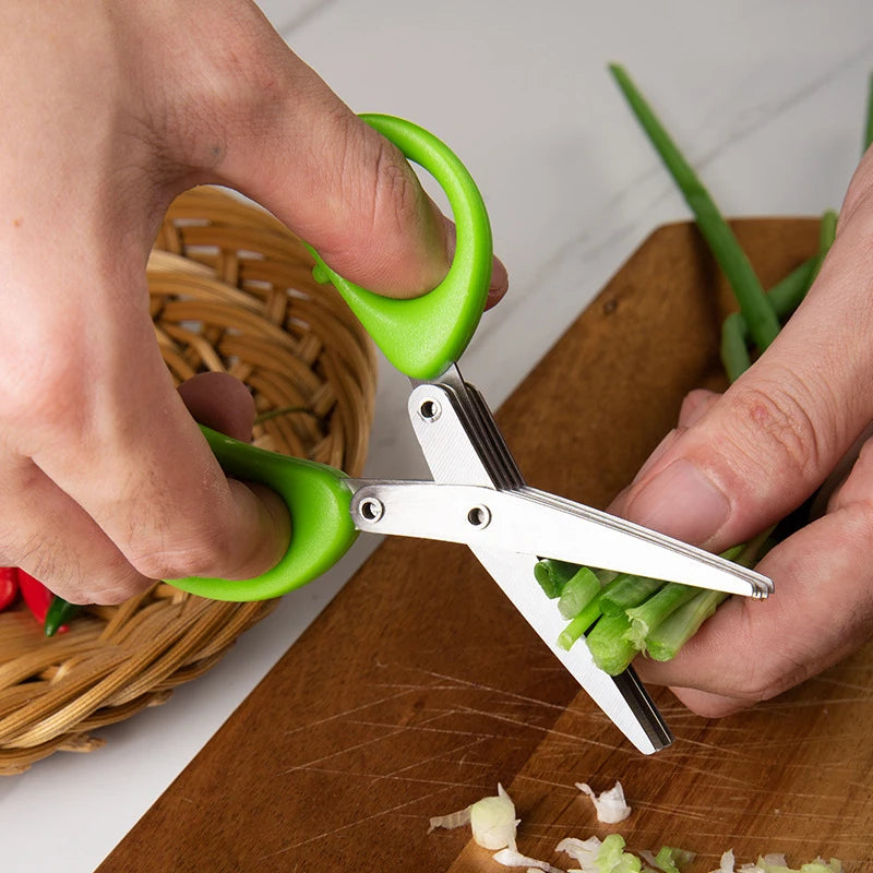 Multi-Layer Kitchen Scissors – Stainless Steel Vegetable Cutter