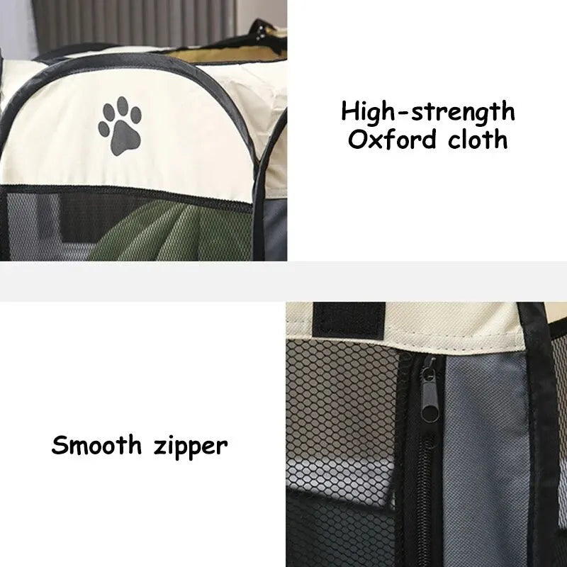 Portable Foldable Pet Tent – Octagonal Kennel & Playpen