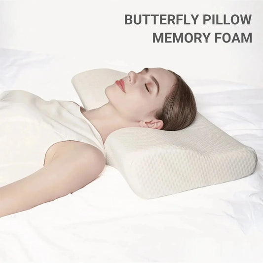 Orthopedic Memory Foam Pillow - Butterfly Shaped, Neck Protection