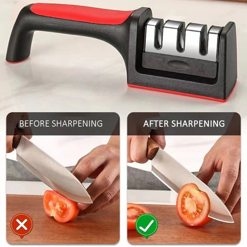 Hand-Held Multi-Functional 3/4-Segment Knife Sharpener