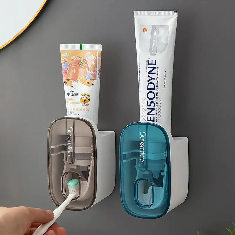 Automatic Toothpaste Dispenser – Wall Mount Toothbrush Holder