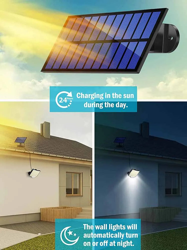 Solar Motion Sensor LED Light - Waterproof, Remote Controlled