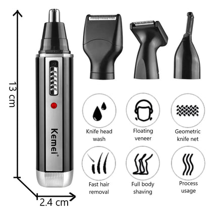 4-in-1 Rechargeable Grooming Kit for Men – Beard, Nose, Ear, and Eyebrow Trimmer