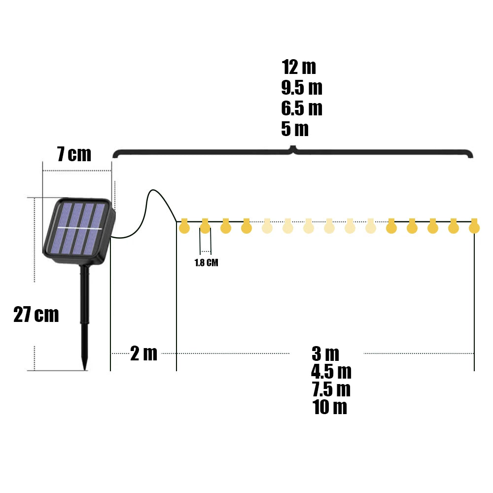 Solar LED Fairy Lights –  Waterproof Outdoor String