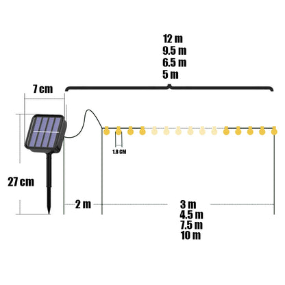 Solar LED Fairy Lights –  Waterproof Outdoor String