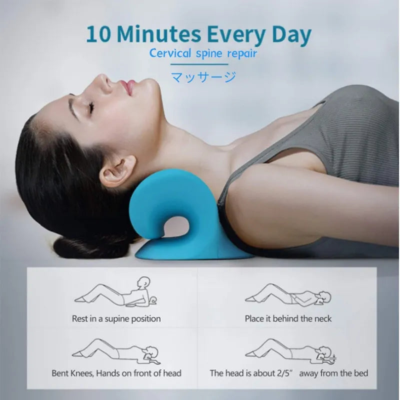 Cervical Traction Pillow - Neck Shoulder Stretcher for Pain Relief