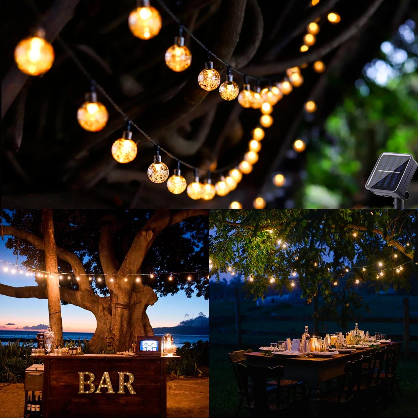 Solar LED Fairy Lights –  Waterproof Outdoor String