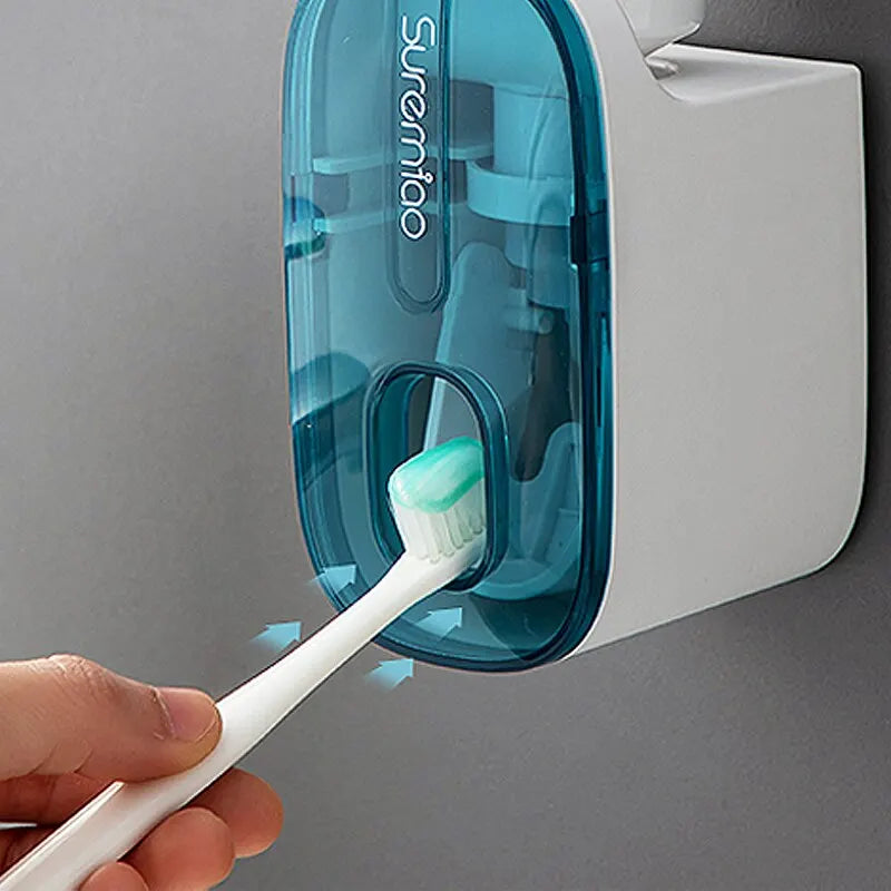 Automatic Toothpaste Dispenser – Wall Mount Toothbrush Holder