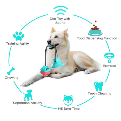 Interactive Slow Feeder Dog Ball with Suction Cup for  Dogs