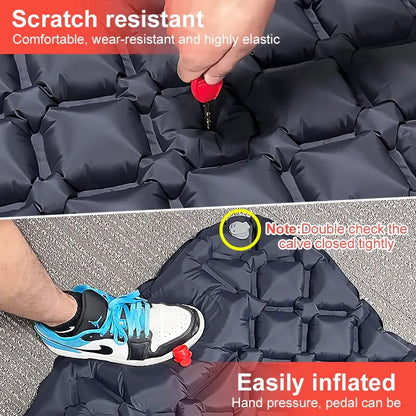 Ultralight Camping Air Mattress with Built-In Pillow