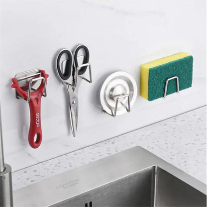 Stainless Steel Kitchen Hook – Adhesive Holder & Dryer