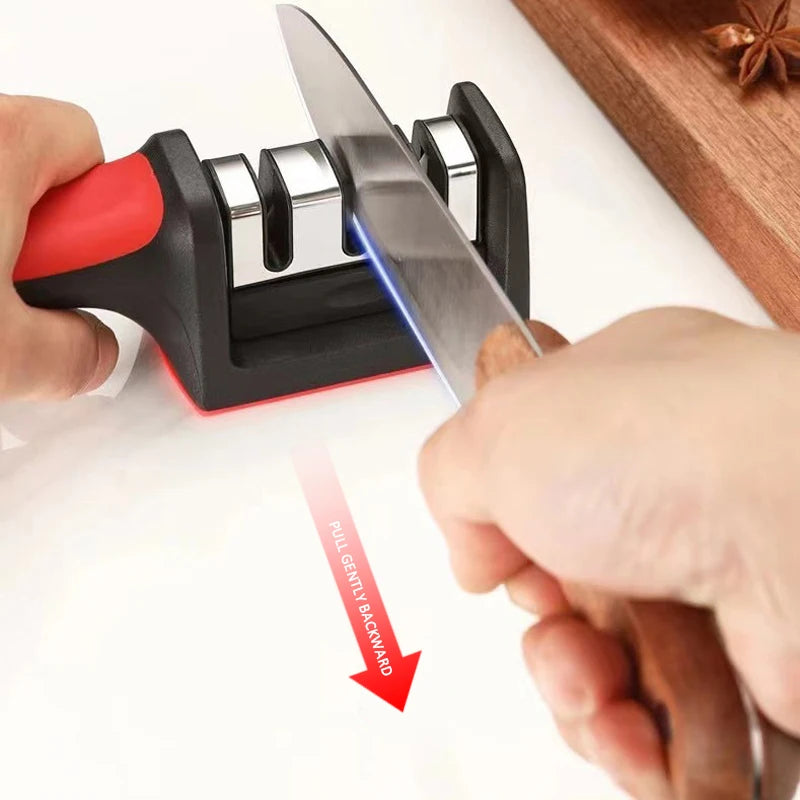 Hand-Held Multi-Functional 3/4-Segment Knife Sharpener