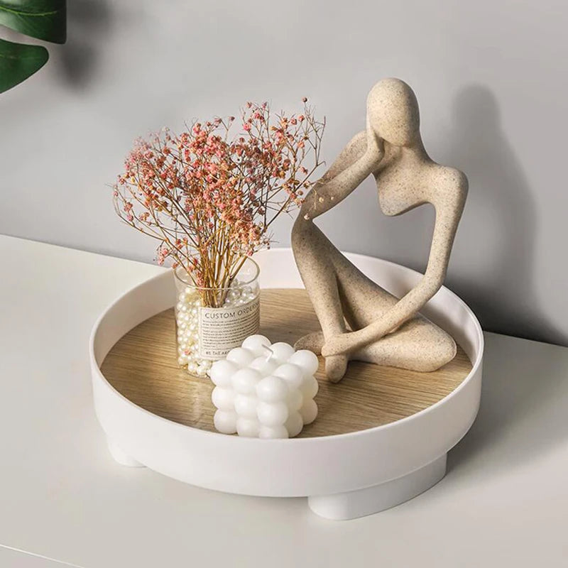 Abstract Thinker Mini Statue – Modern European Desk Decor