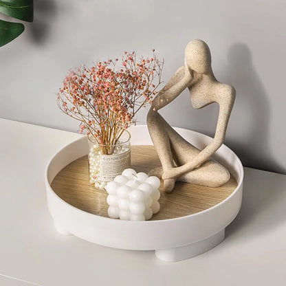 Abstract Thinker Mini Statue – Modern European Desk Decor