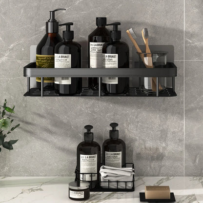 Aluminum Alloy Bathroom Shelf – No-Drill Kitchen & Shower Organizer