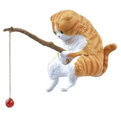 Charming Fishing Cat Aquarium Ornaments - 10 Unique Styles