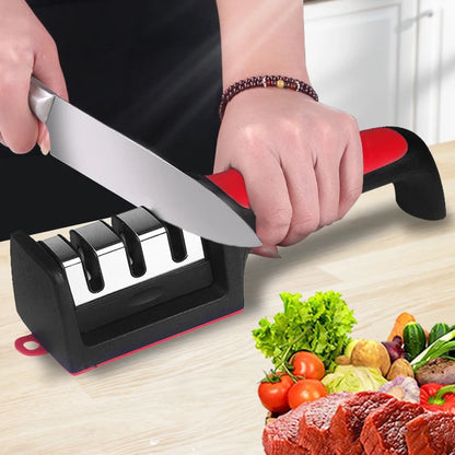 Hand-Held Multi-Functional 3/4-Segment Knife Sharpener