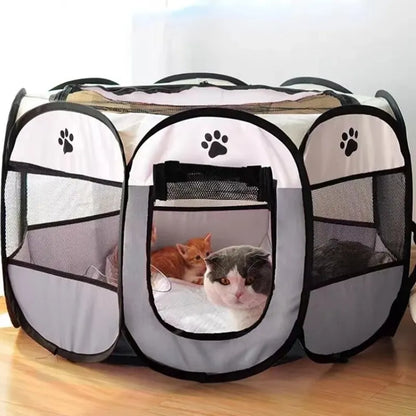 Portable Foldable Pet Tent – Octagonal Kennel & Playpen